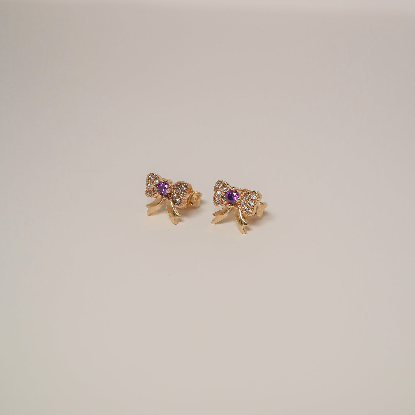 Purple Bow Earrings