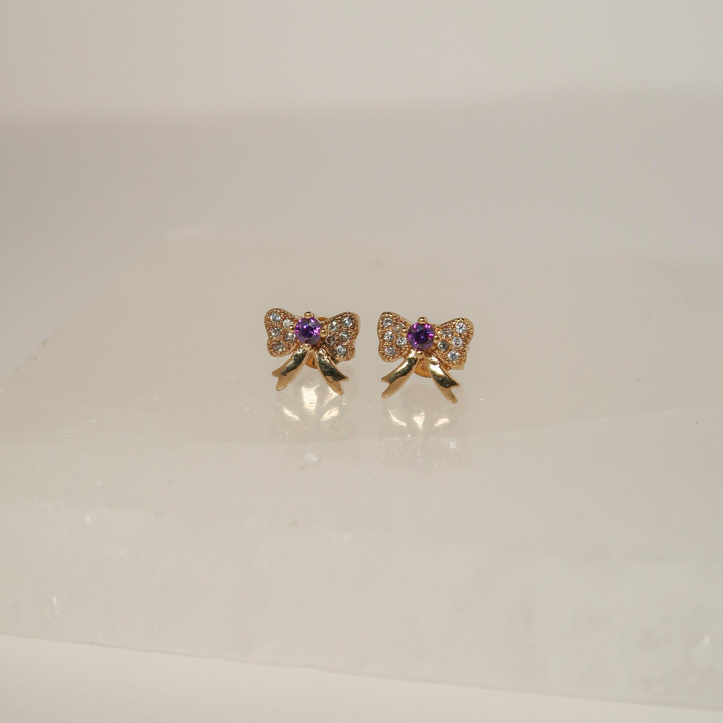 Purple Bow Earrings - ISABEL LEON LLC