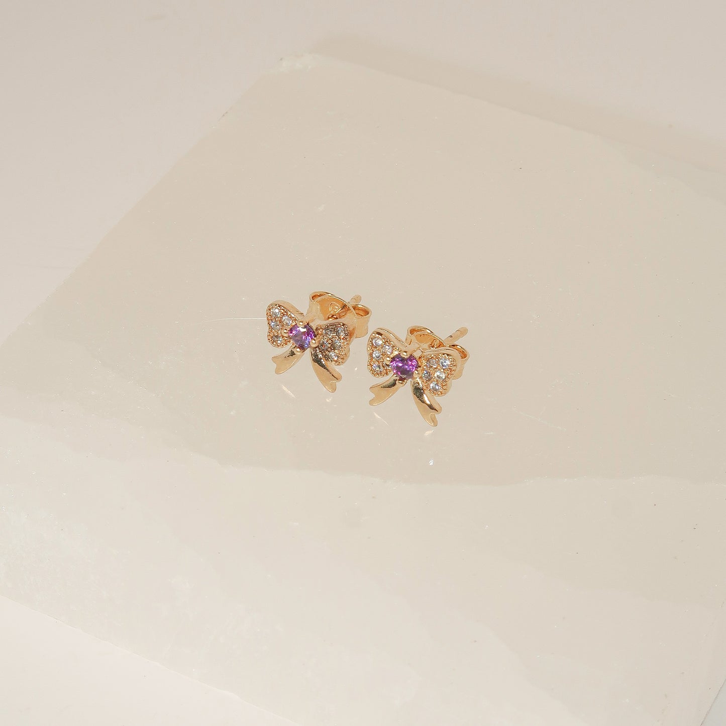 Purple Bow Earrings - ISABEL LEON LLC
