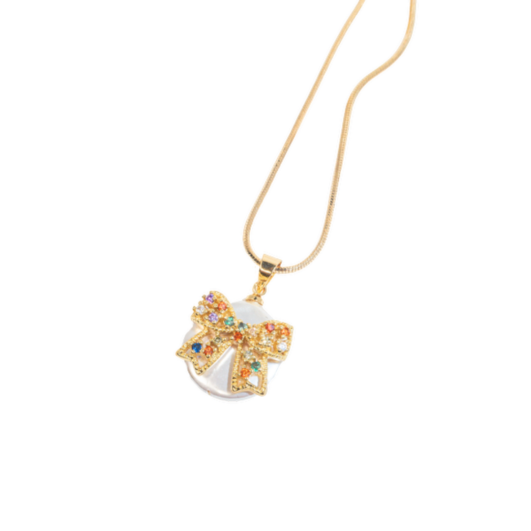 Mini Bow Pendant Necklace - ISABEL LEON LLC