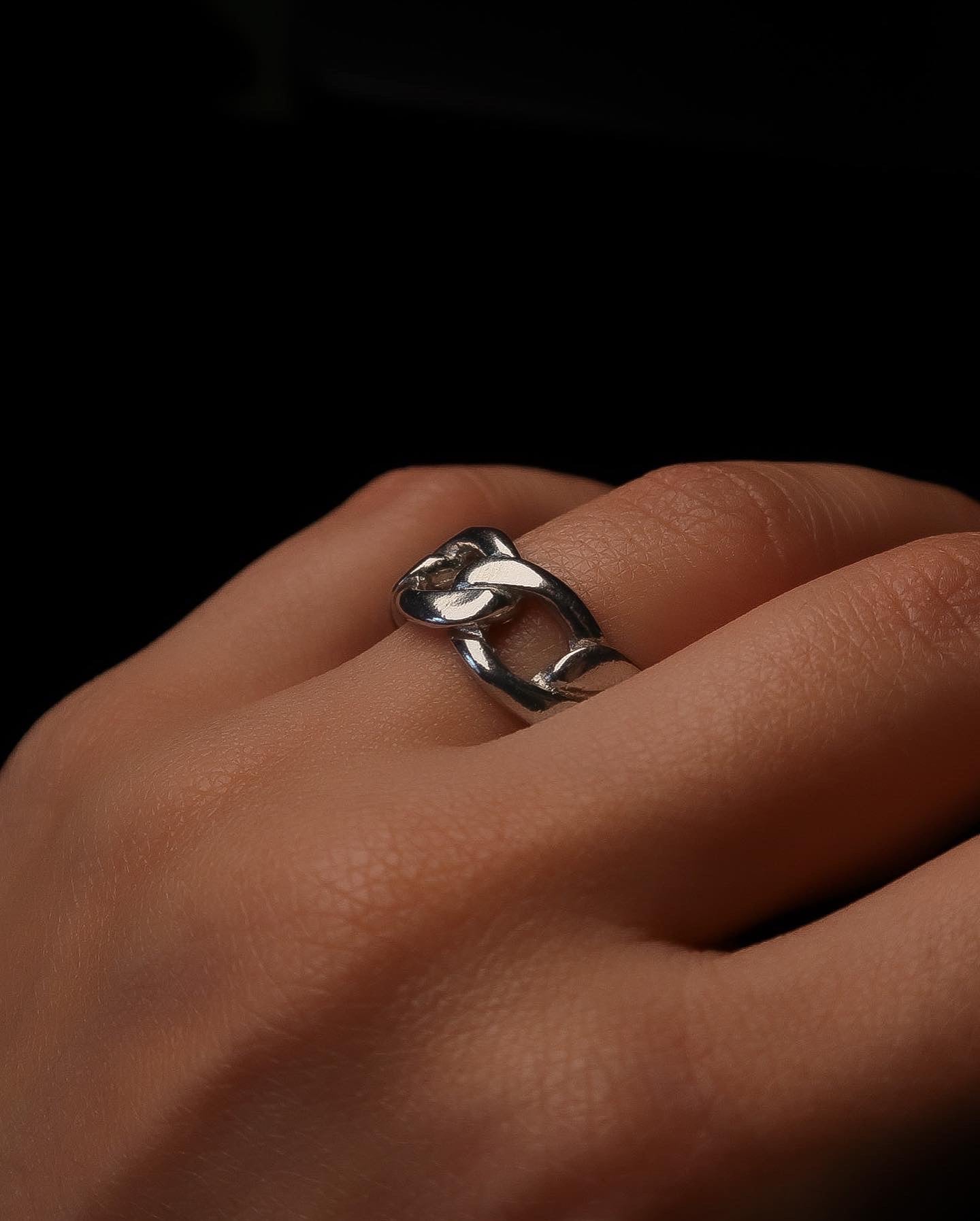 Silver Cuban Link Ring