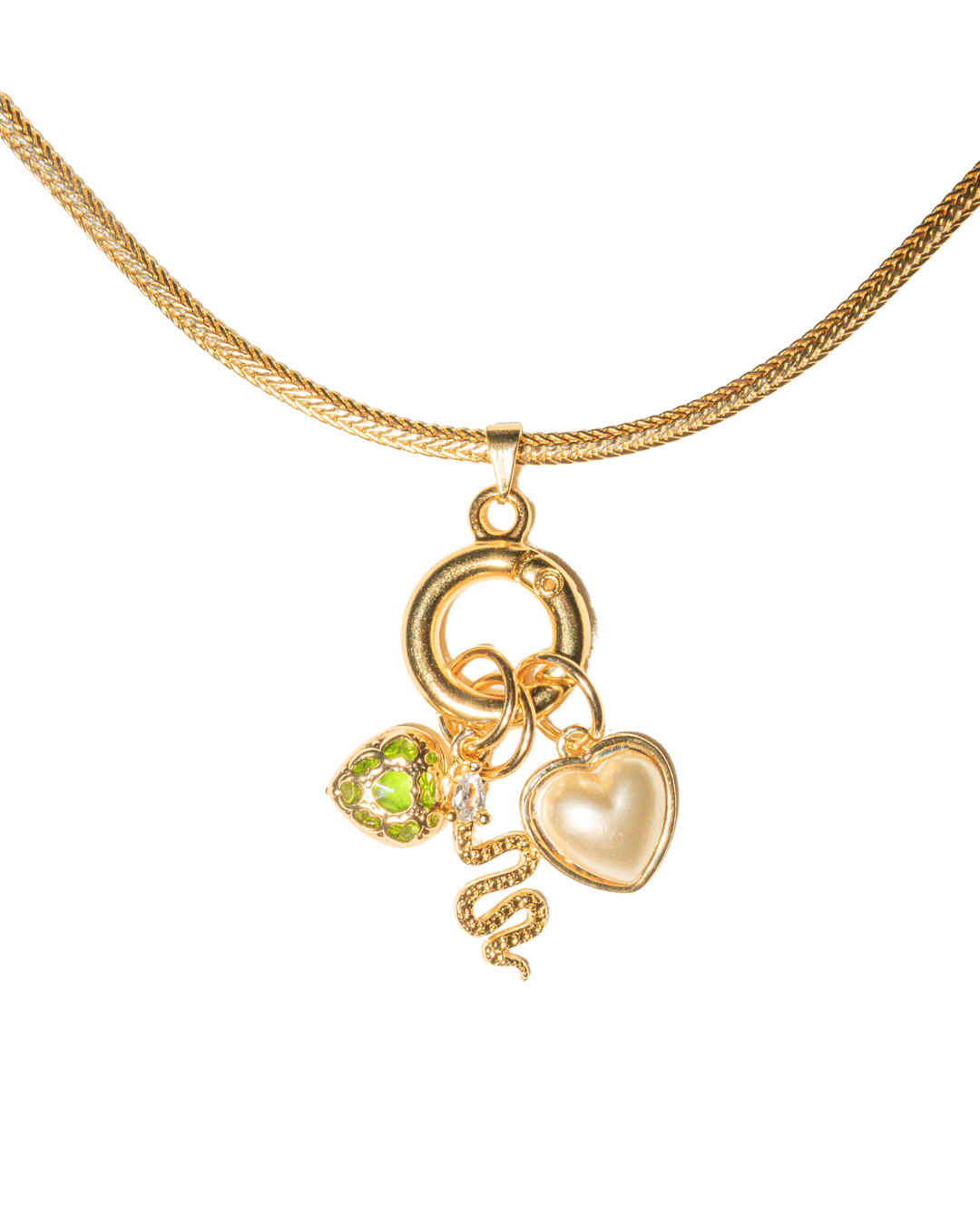 18k gold filled charm necklace with pendant charm clasp and alternative chain