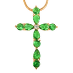 Icy Green Cross Necklace