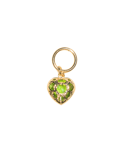 18k gold filled green heart charm 