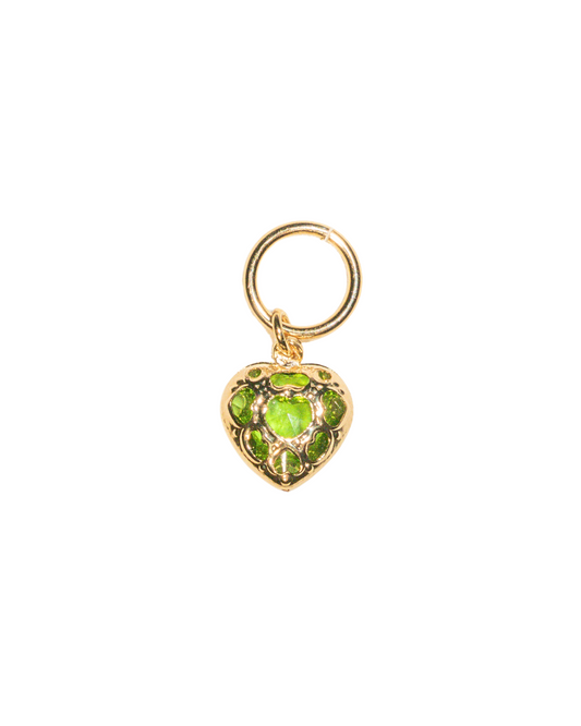 Green Caged Heart Charm - ISABEL LEON LLC