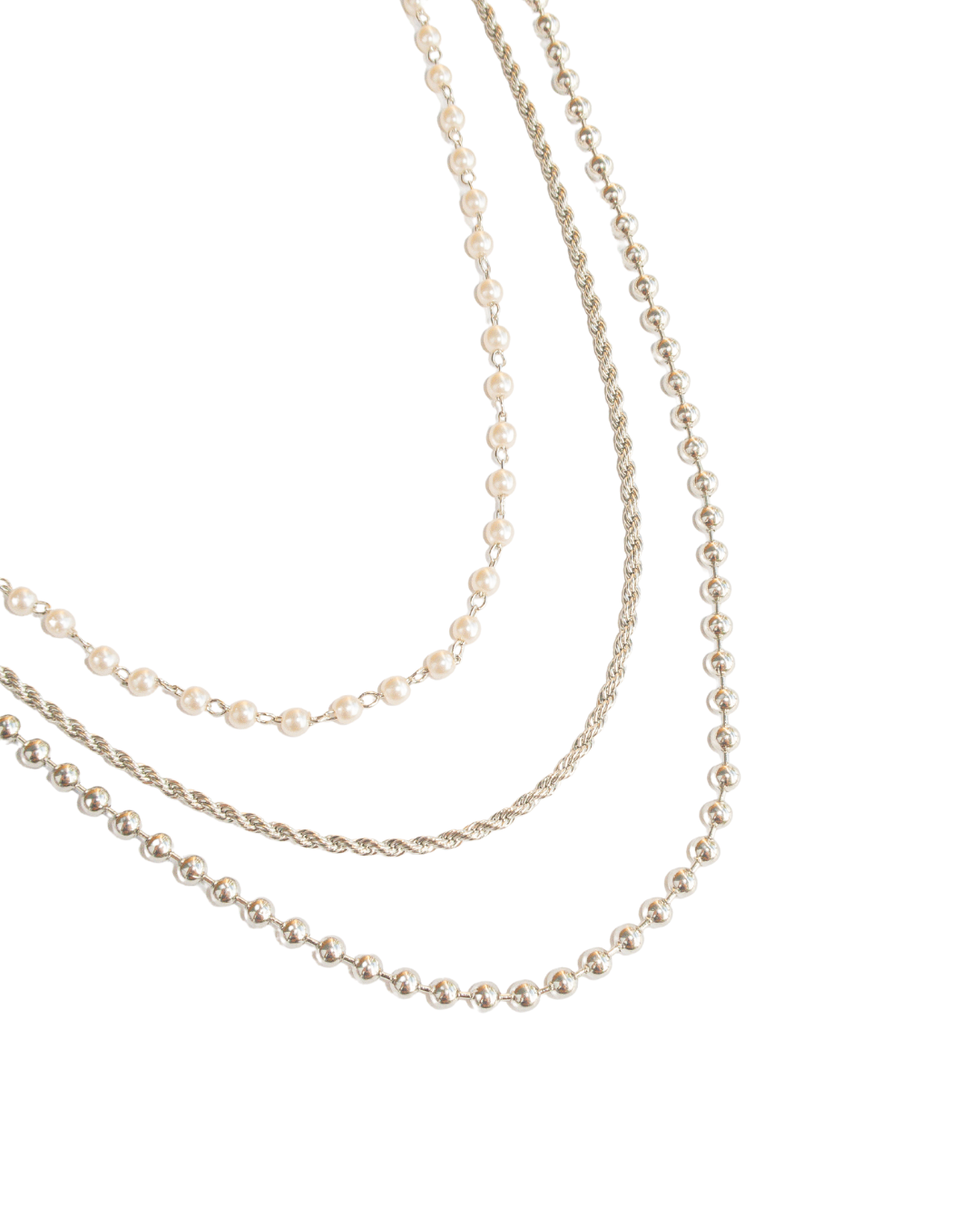 Silver Layered Necklace - ISABEL LEON LLC