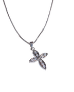 Silver Box Chain Cross Necklace - ISABEL LEON LLC