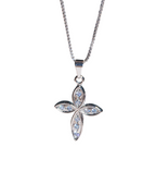 Silver Box Chain Cross Necklace - ISABEL LEON LLC