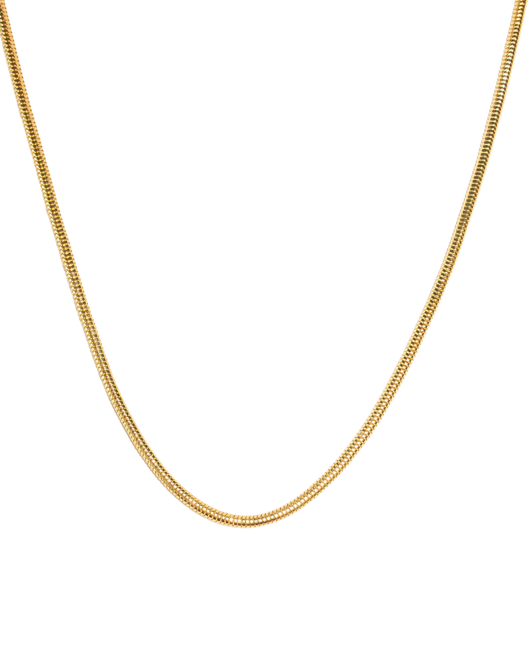 18k gold filled 16inch long round snake chain