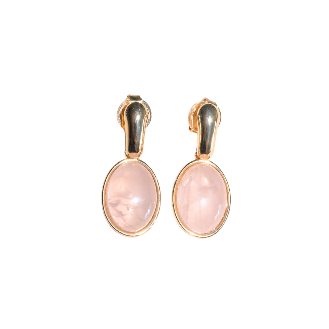 Rose Quartz Drop Earrings - ISABEL LEON LLC