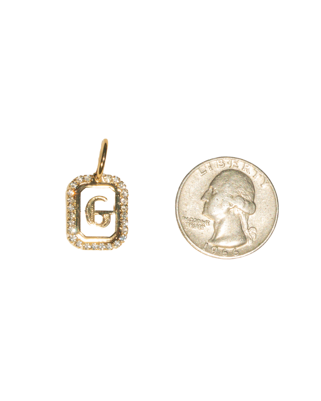 Pave Initial Letter Charm