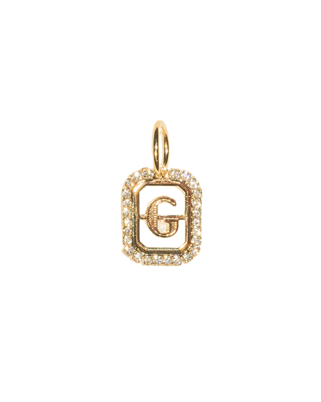 Pave Initial Letter Charm