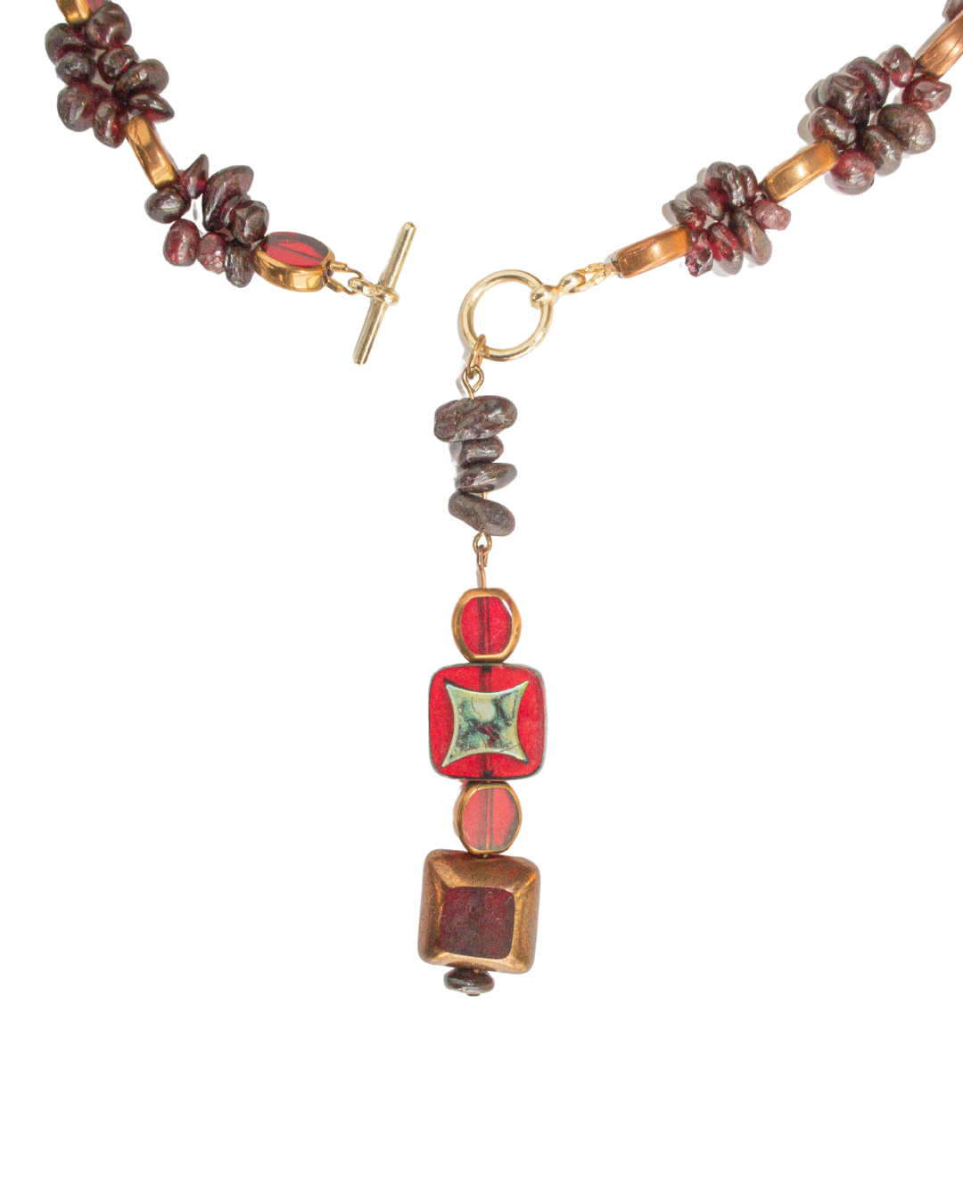 Garnet Stone Necklace - ISABEL LEON LLC