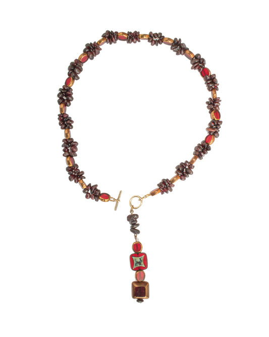 Garnet Stone Necklace - ISABEL LEON LLC