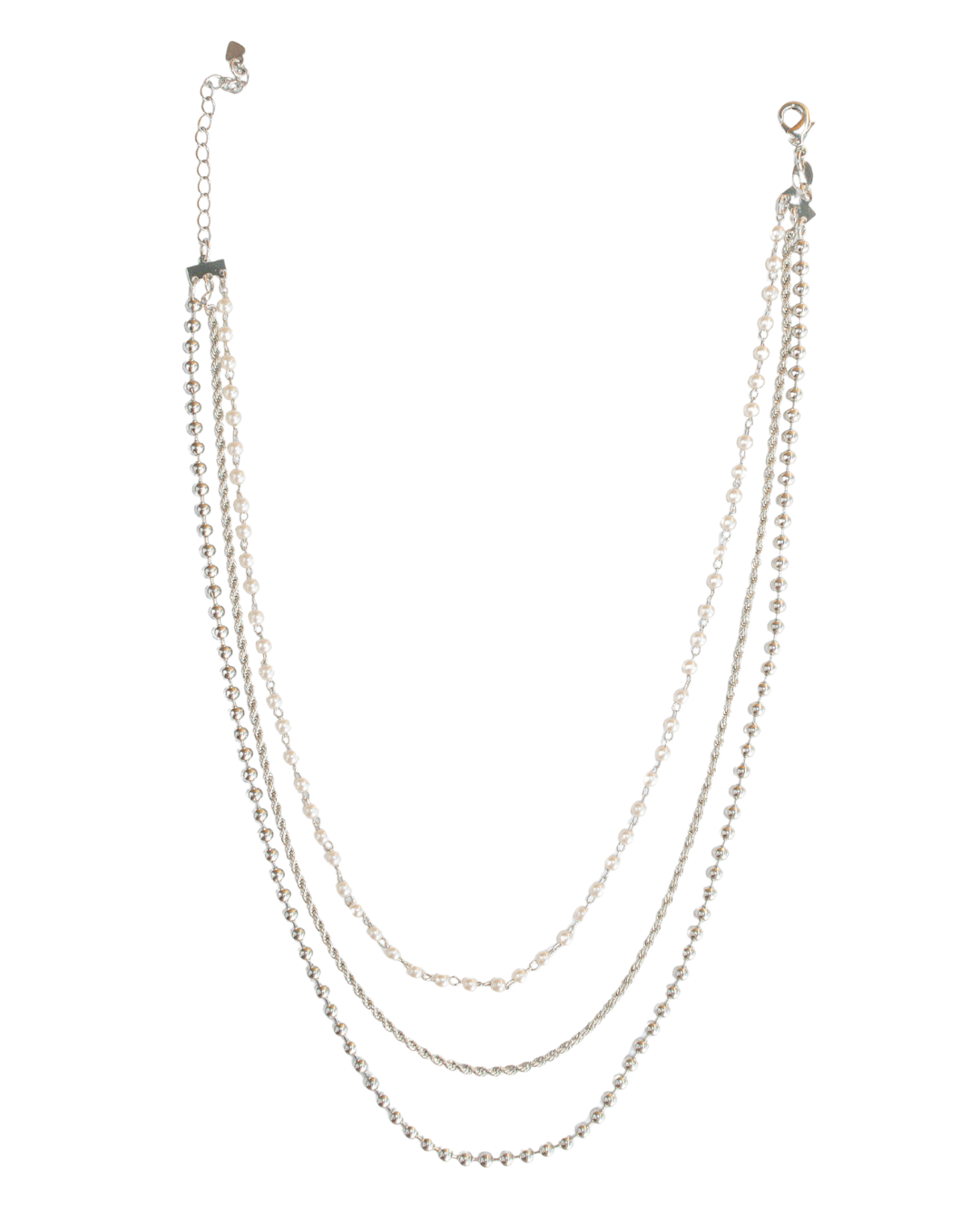 Silver Layered Necklace - ISABEL LEON LLC