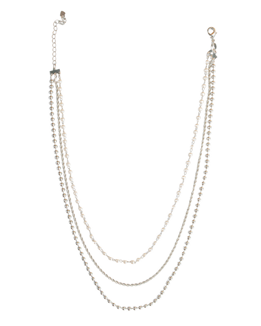 Silver Layered Necklace - ISABEL LEON LLC