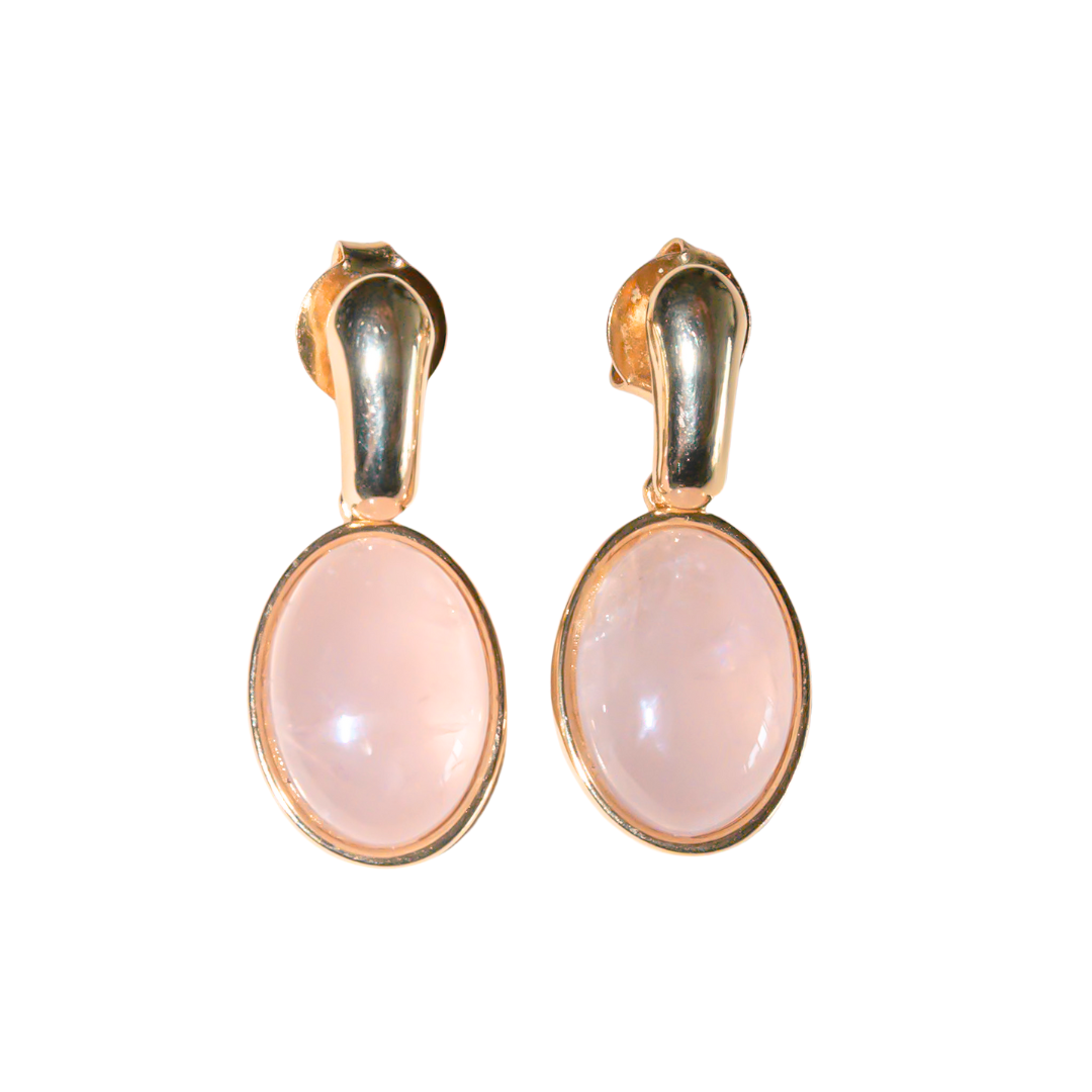 Rose Quartz Drop Earrings - ISABEL LEON LLC