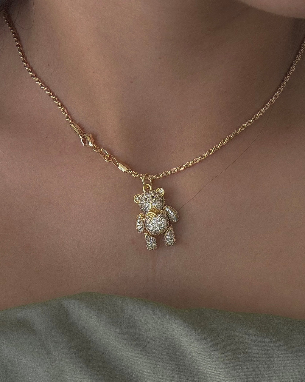 Pavé Teddy Necklace - ISABEL LEON LLC