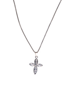 Silver Box Chain Cross Necklace - ISABEL LEON LLC
