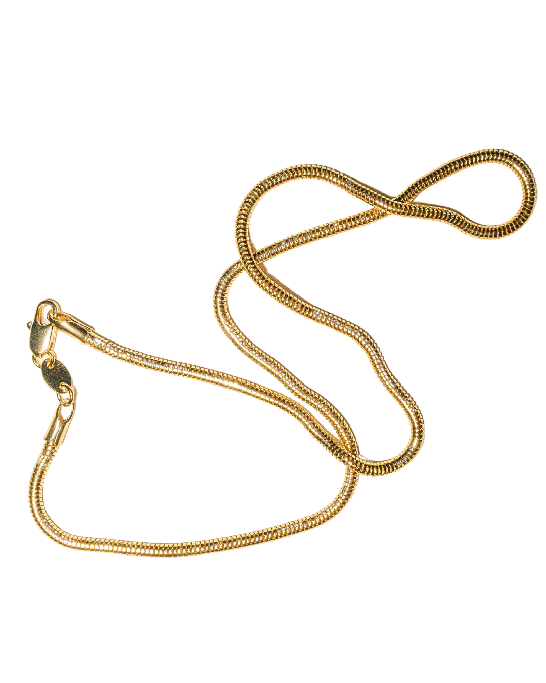 18k gold filled 16inch long round snake chain