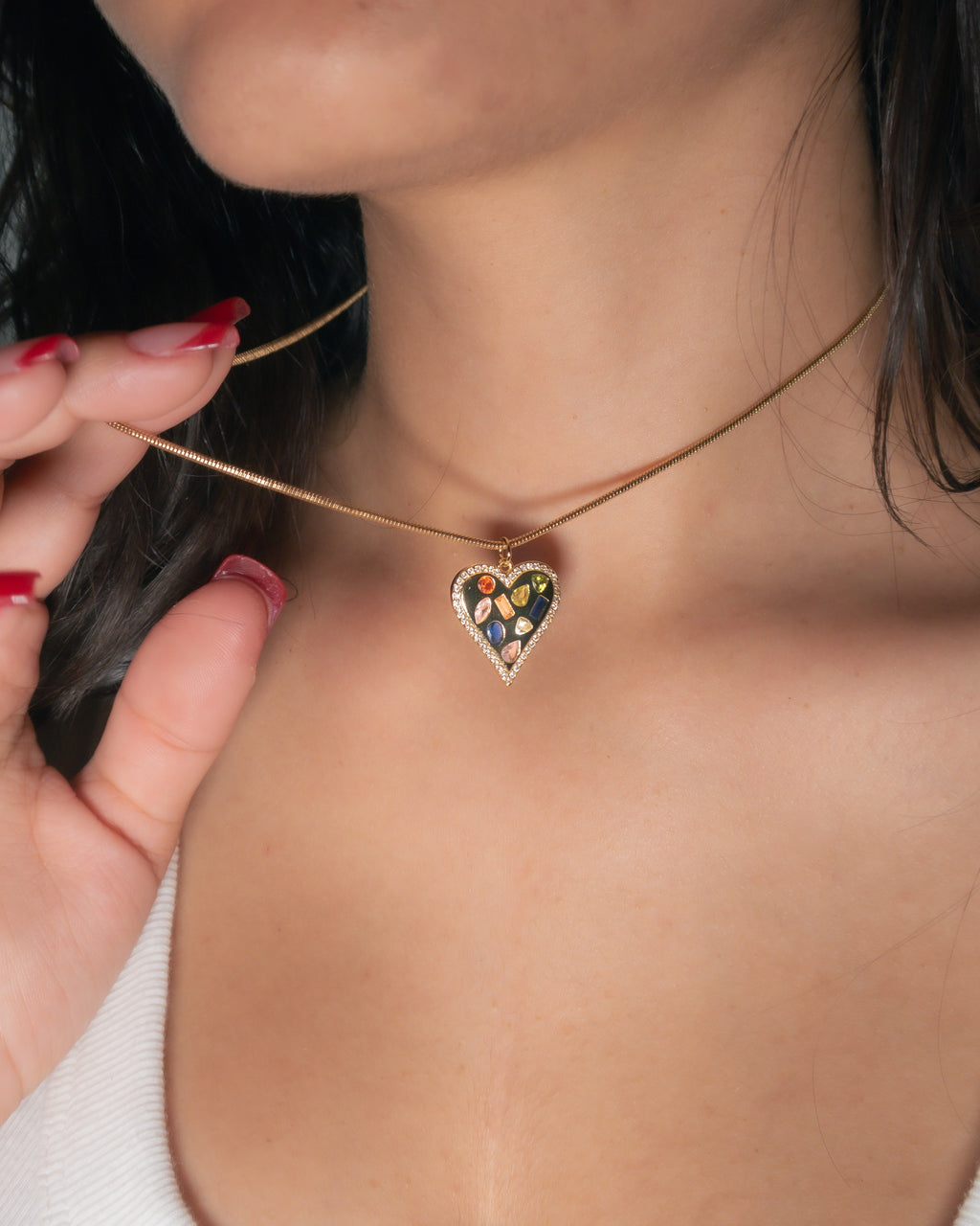 Stone Heart Necklace - ISABEL LEON LLC