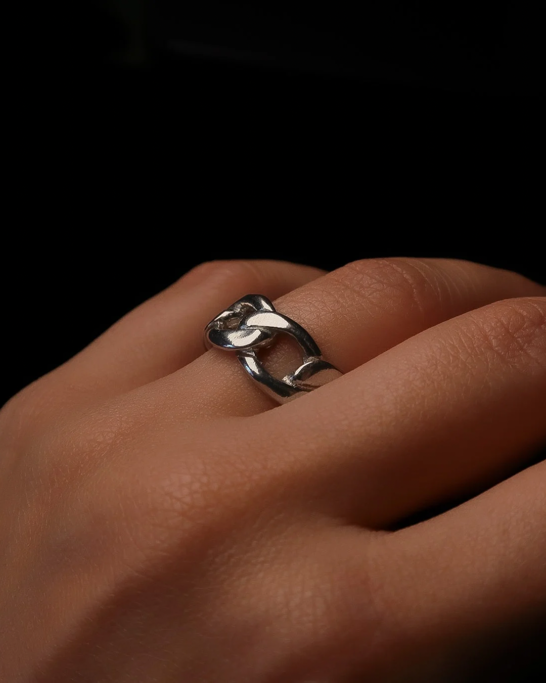 Silver Cuban Link Ring