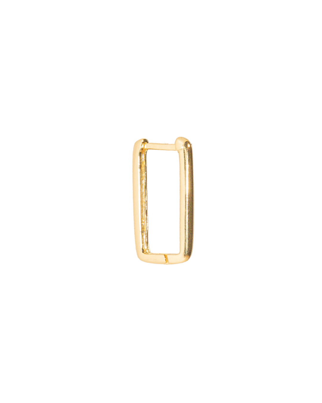 18k gold filled large rectangular earring Huggies 