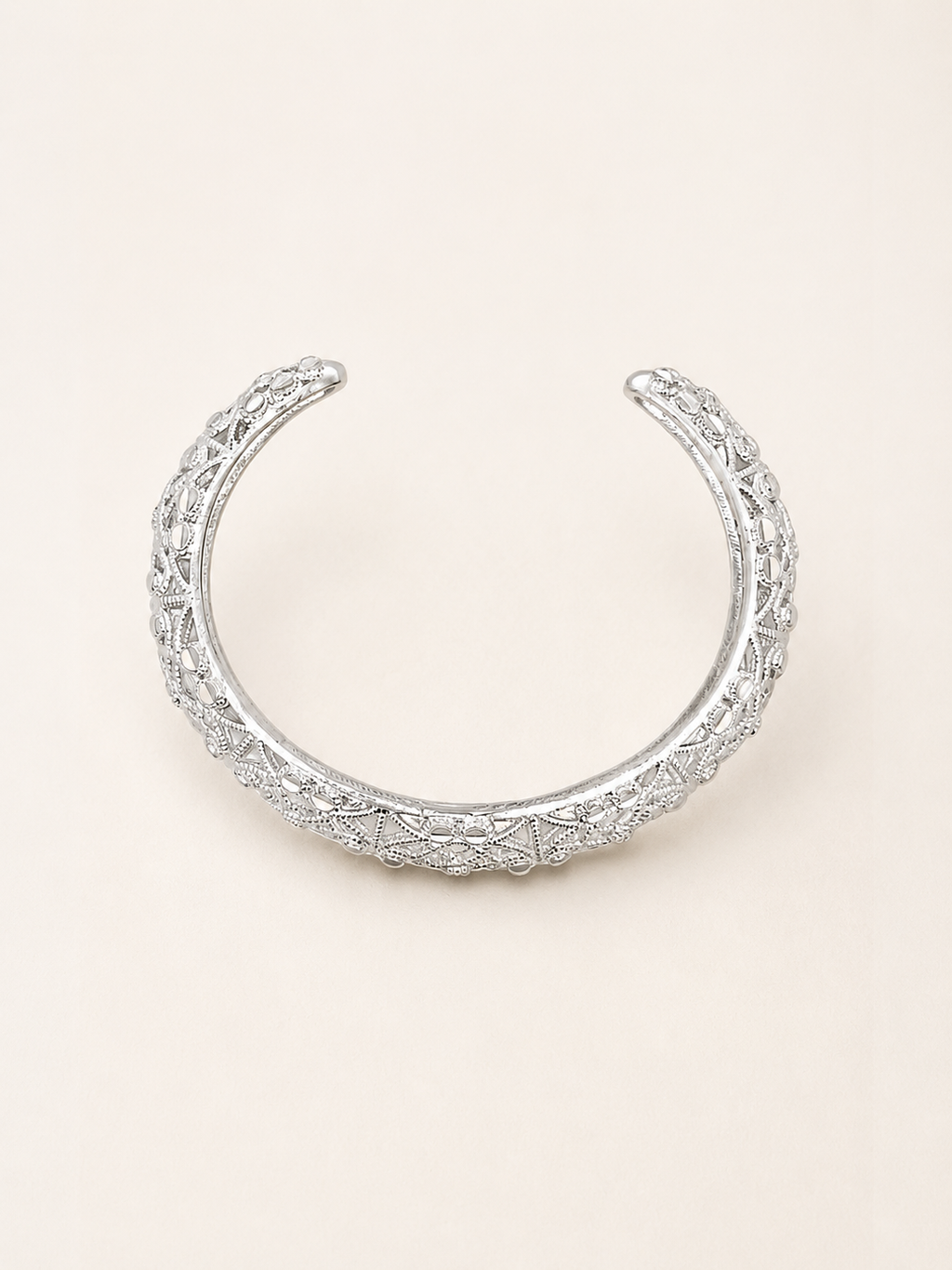 Lace Silver Cuff Bracelet