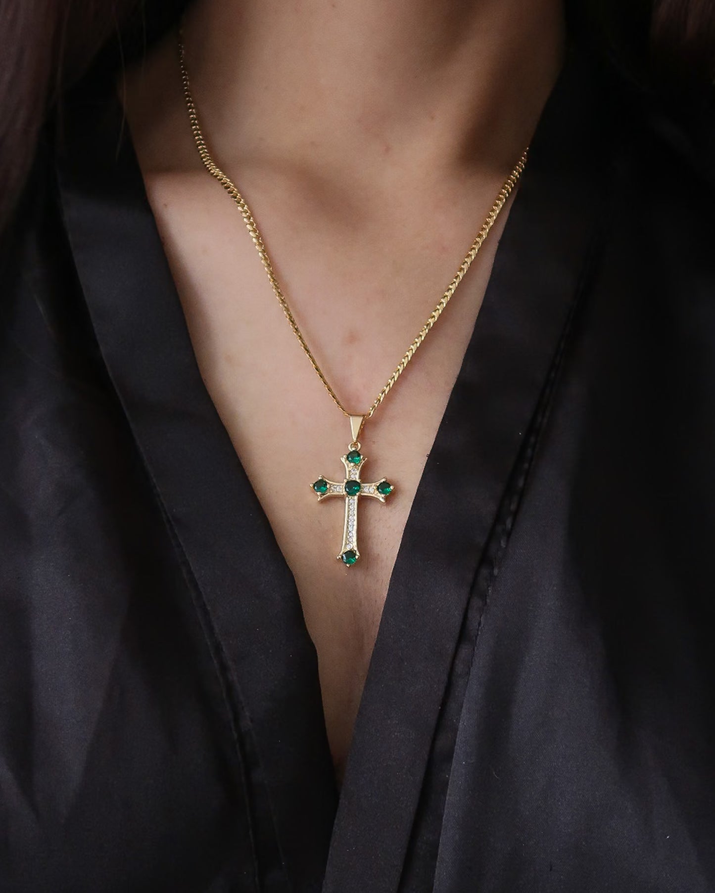 Verde Cross Necklace