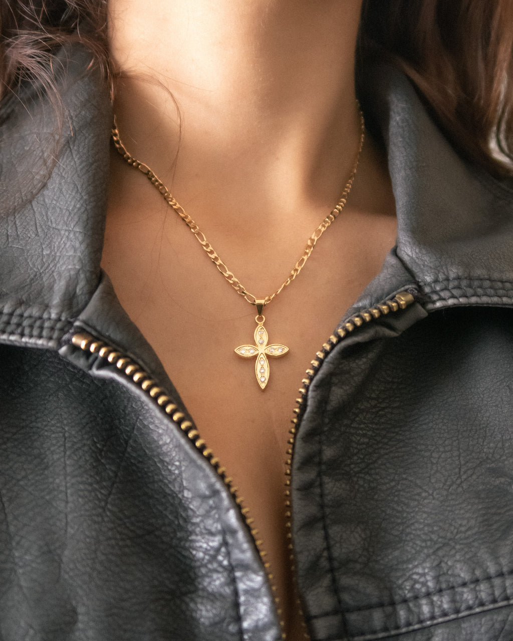 Round Cross Necklace - ISABEL LEON LLC