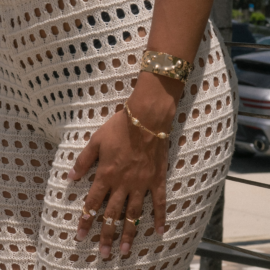 Ocean Gold Bangle Cuff - ISABEL LEON LLC
