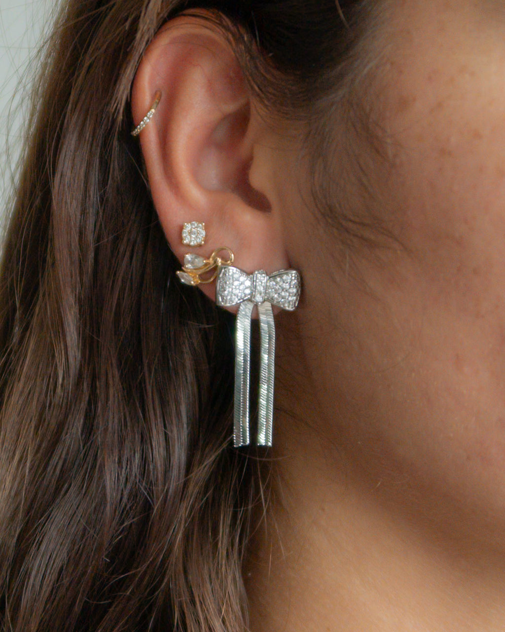 Herringbone Bow Earrings - ISABEL LEON LLC