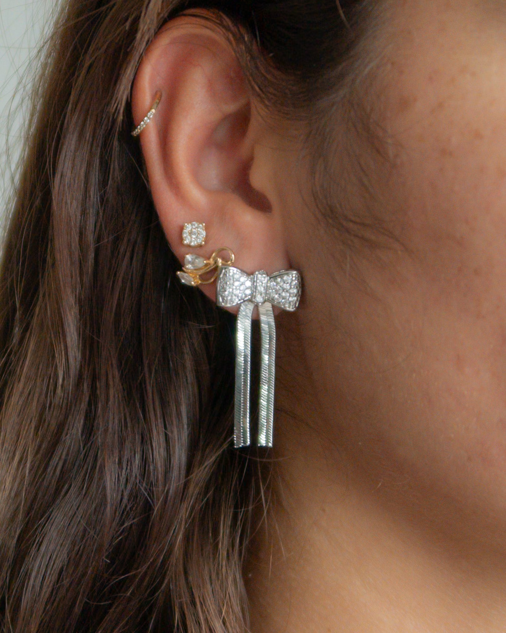 Herringbone Bow Earrings - ISABEL LEON LLC