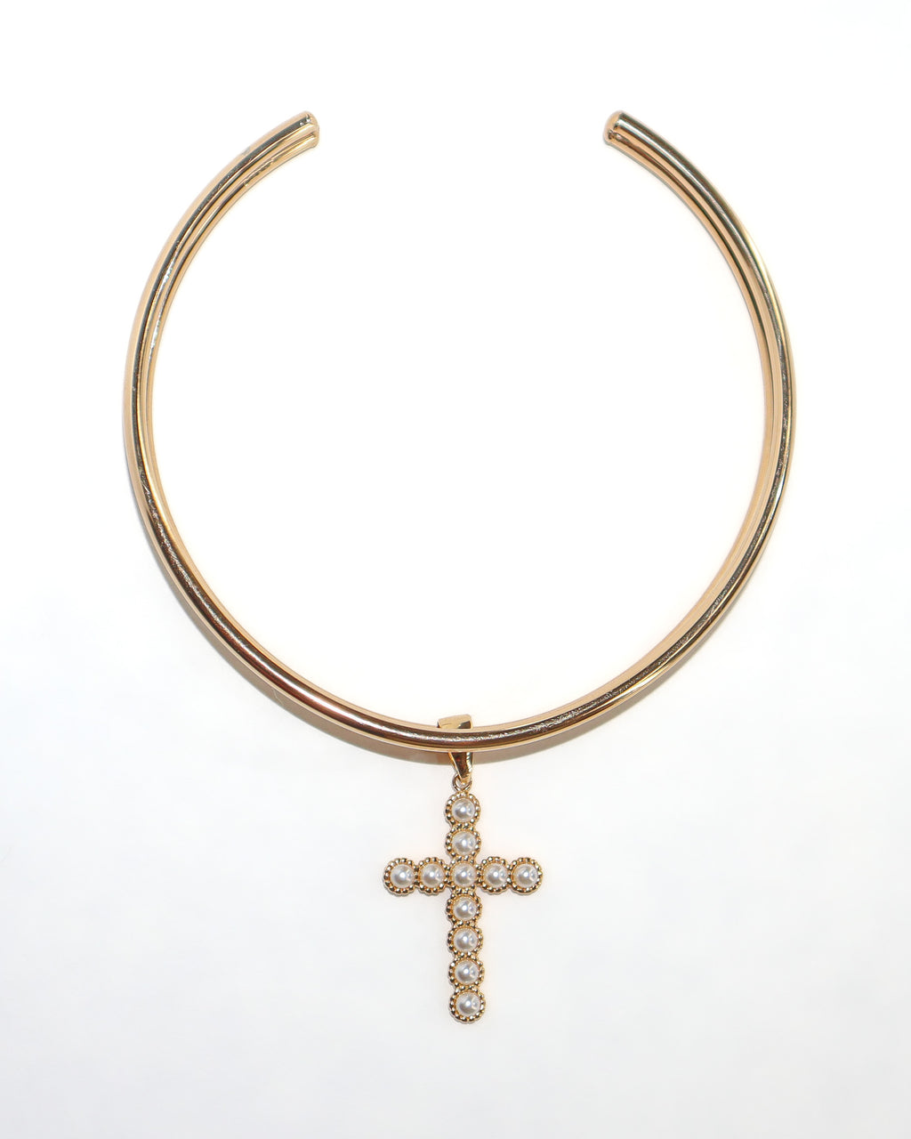 Collard Cross Choker Necklace