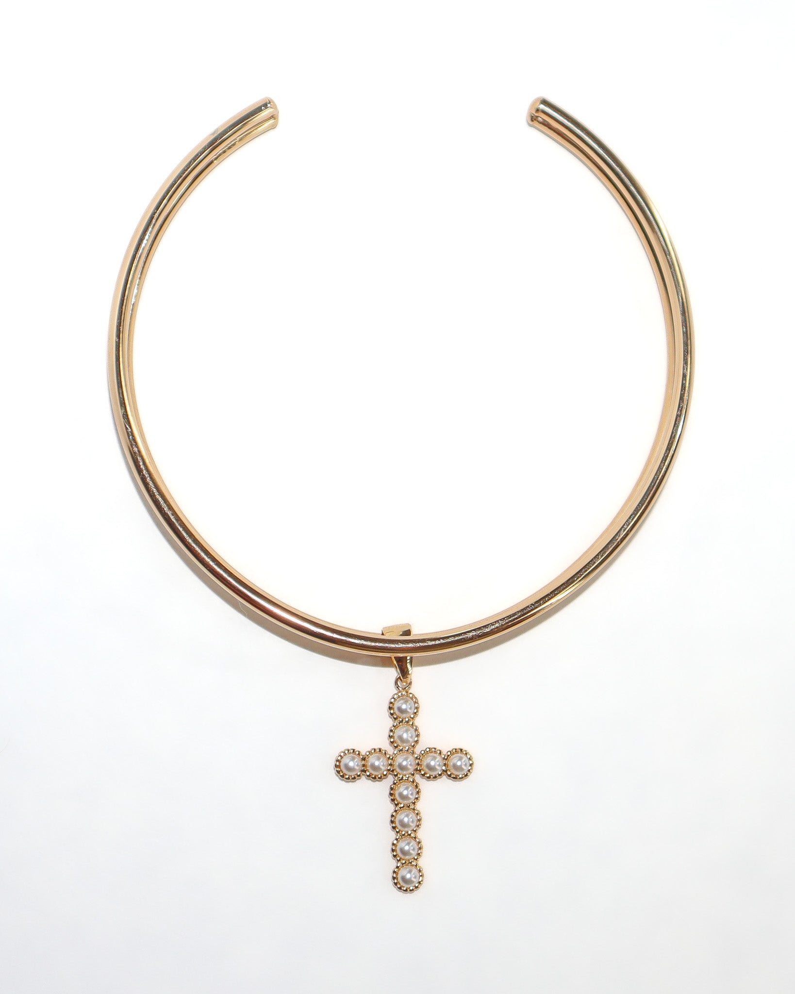 Collard Cross Choker Necklace