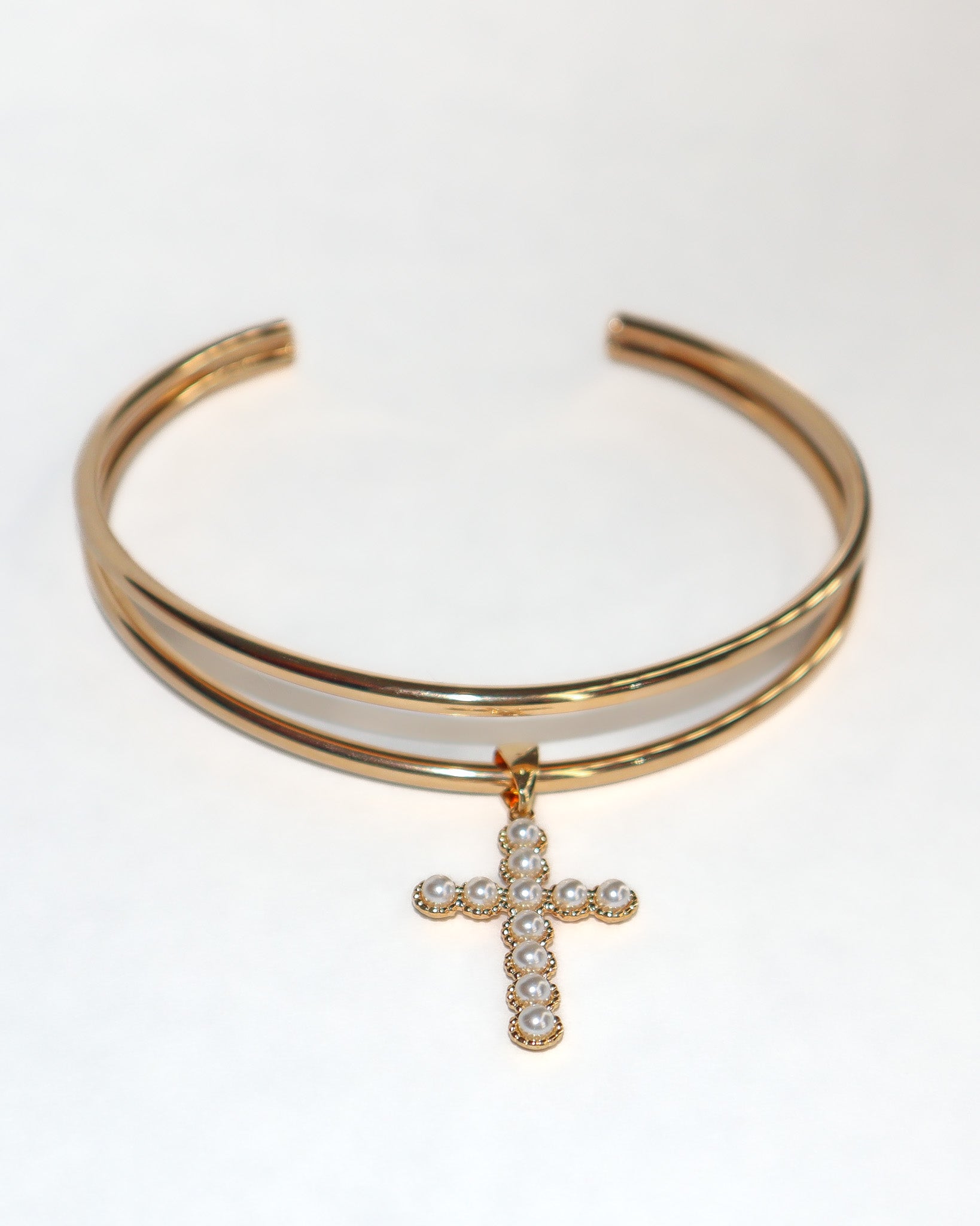 Collard Cross Choker Necklace