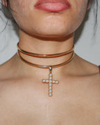 Collard Cross Choker Necklace
