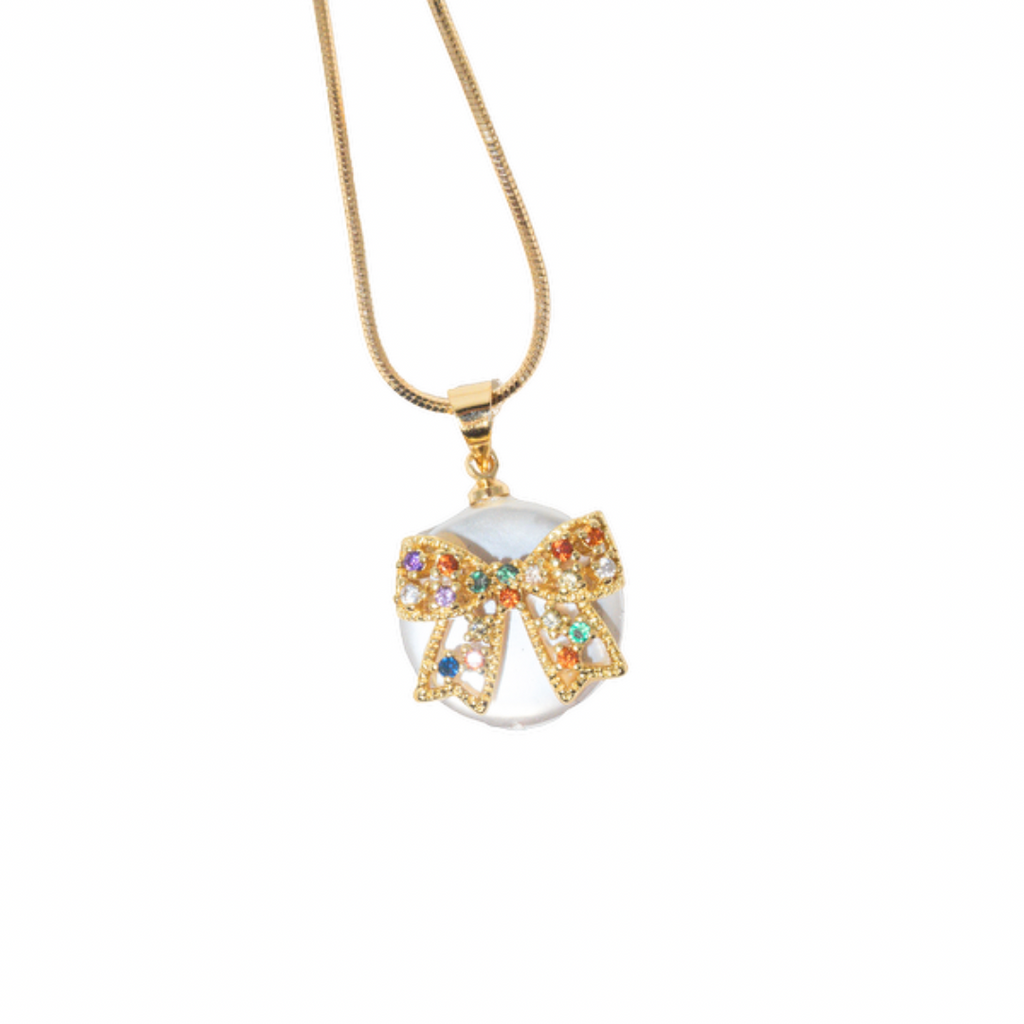 Mini Bow Pendant Necklace - ISABEL LEON LLC