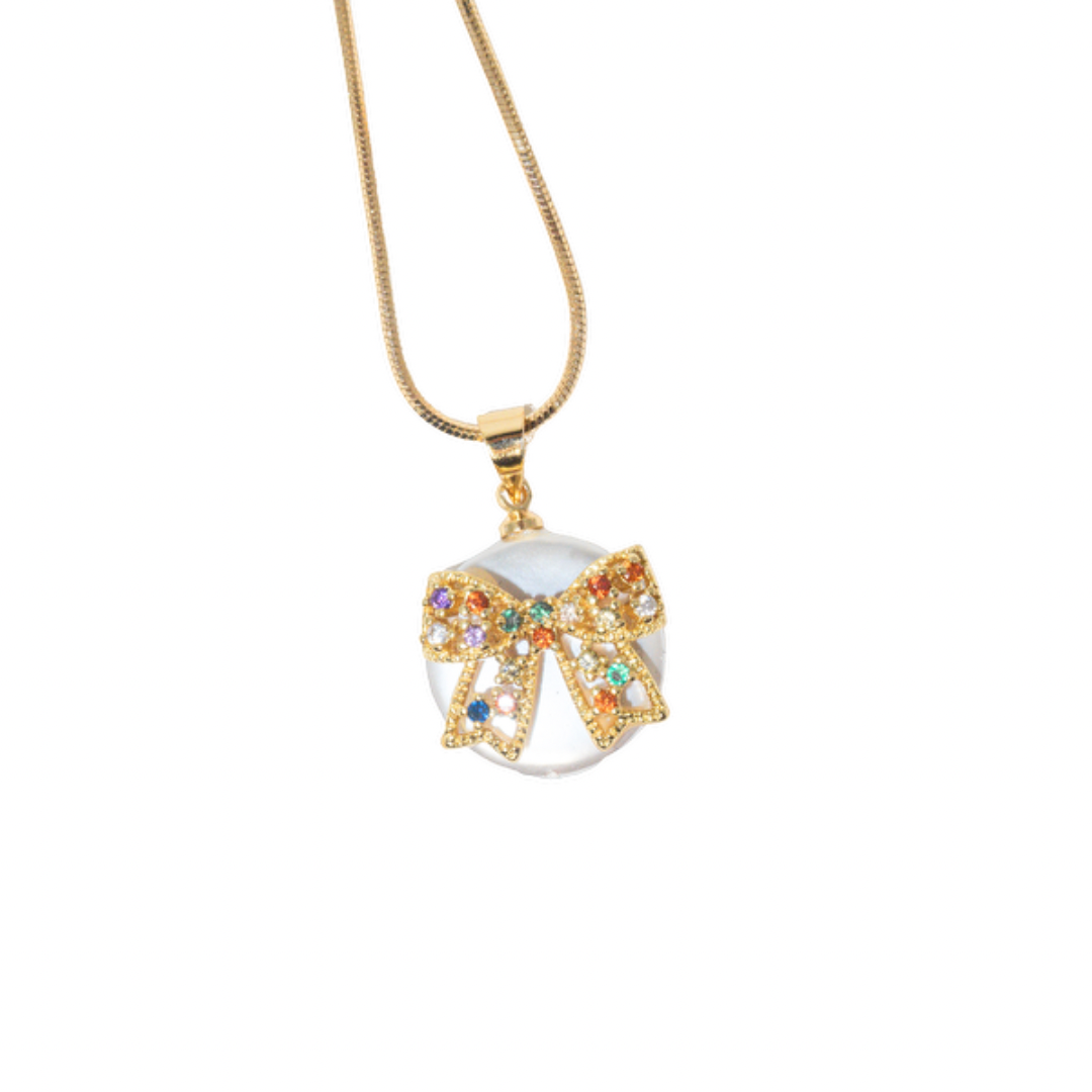 Mini Bow Pendant Necklace - ISABEL LEON LLC