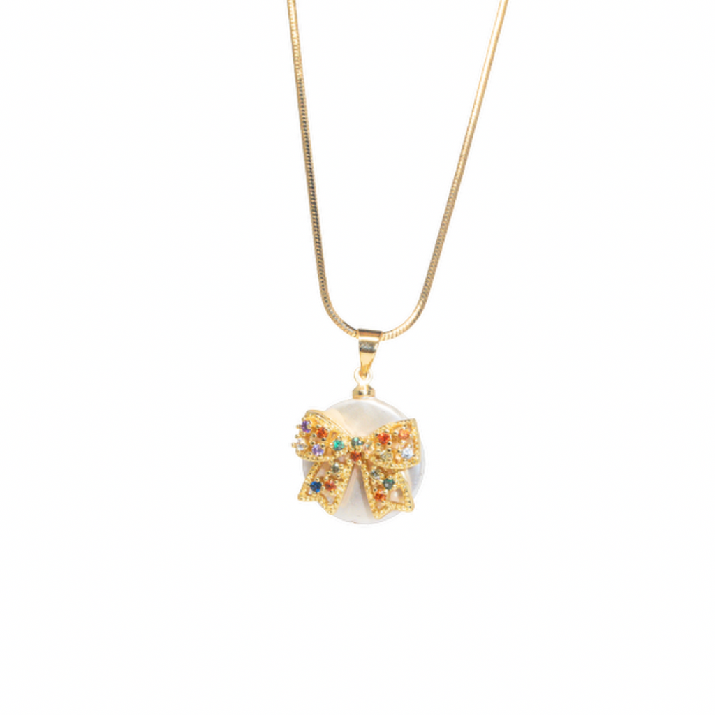 Mini Bow Pendant Necklace - ISABEL LEON LLC