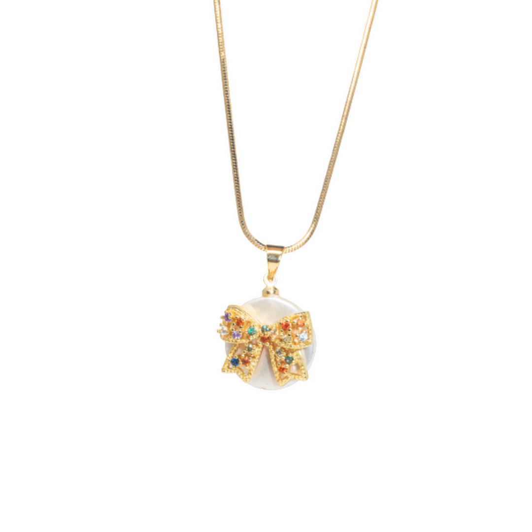 Mini Bow Pendant Necklace - ISABEL LEON LLC