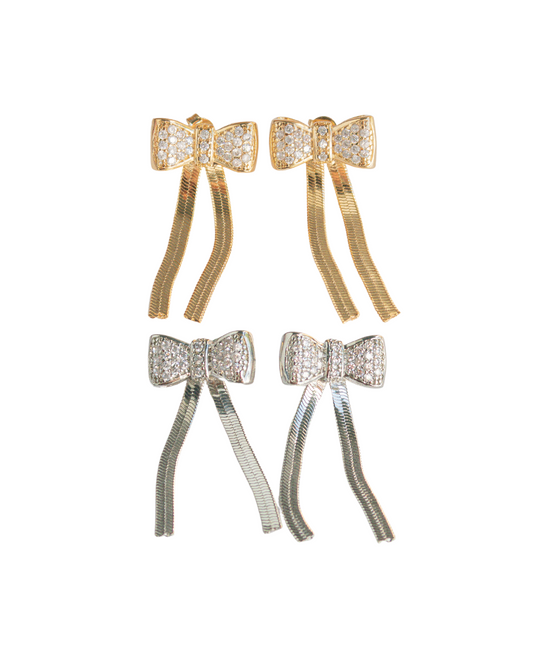 Herringbone Bow Earrings - ISABEL LEON LLC